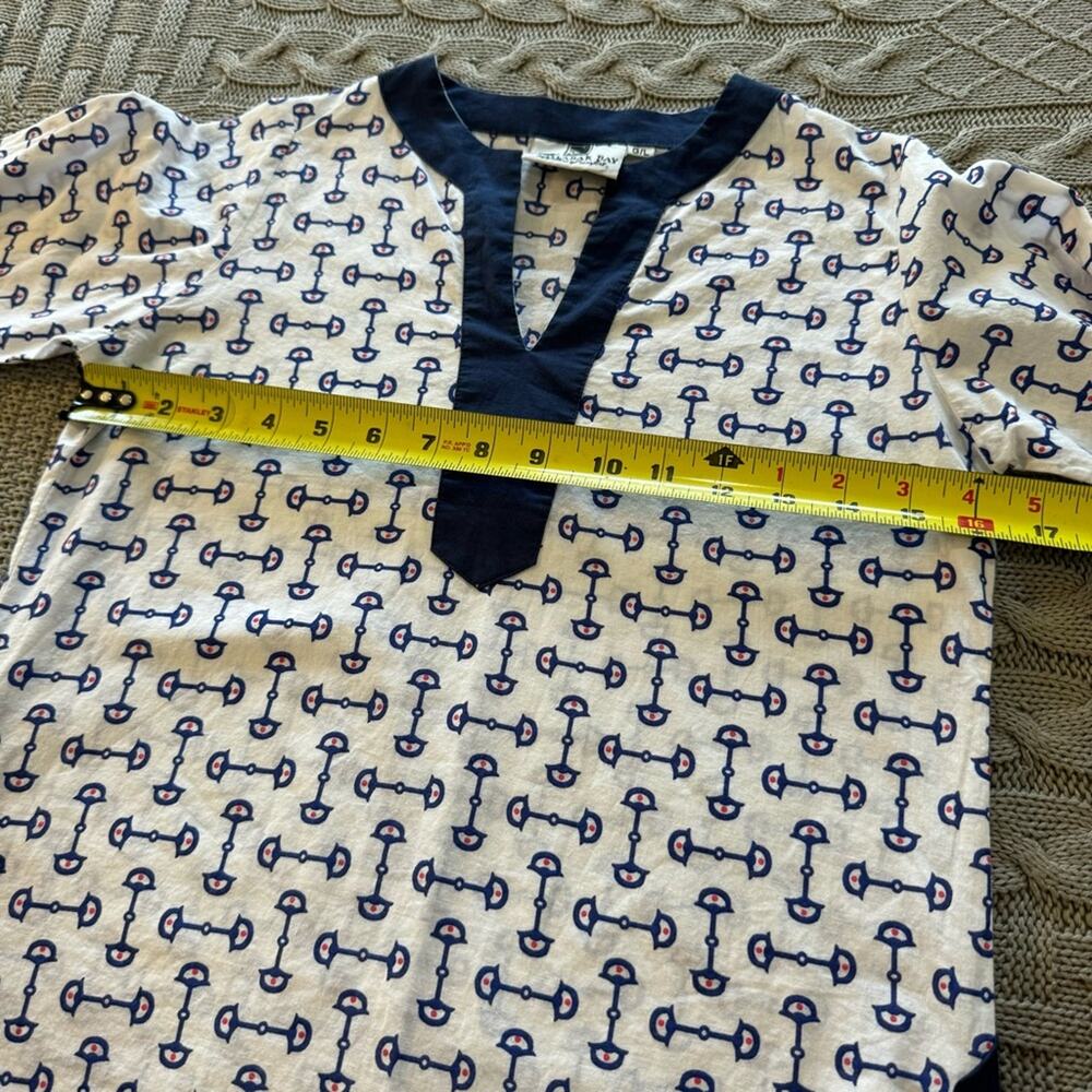 Malabar Bay Navy and White Lightweight Coverup Shirt - Picture 11 of 11